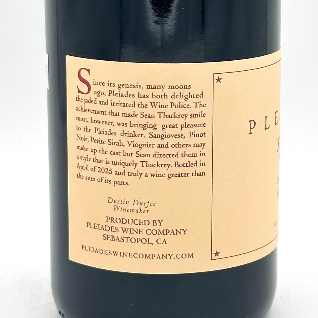 Wine bottle with a detailed label on a white background