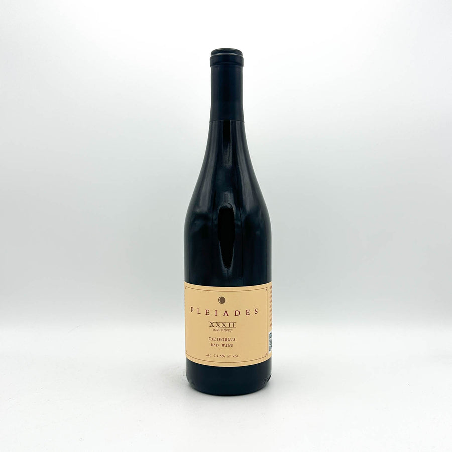 Wine bottle with a label on a white background