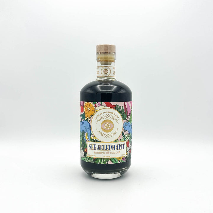 Bottle of SLE Elephant gin on a white background