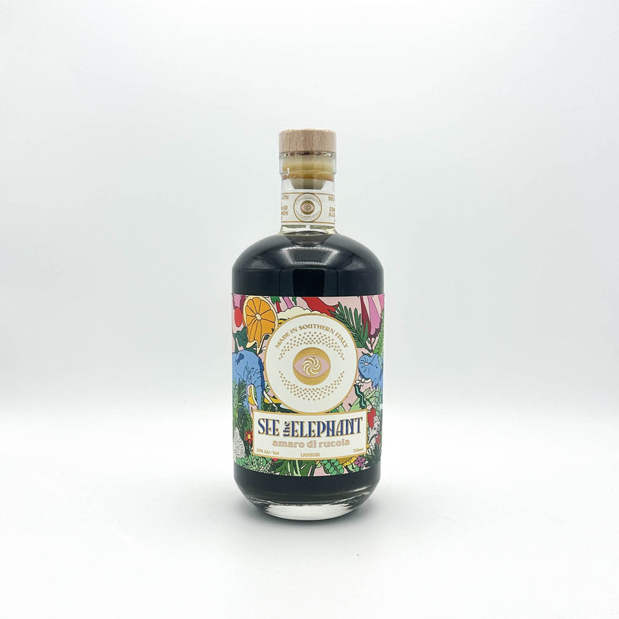 Bottle of SLE Elephant gin on a white background