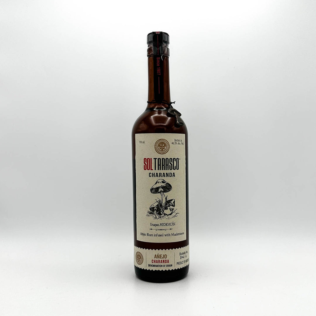 Bottle of Sol Tarasco Charanda on a white background
