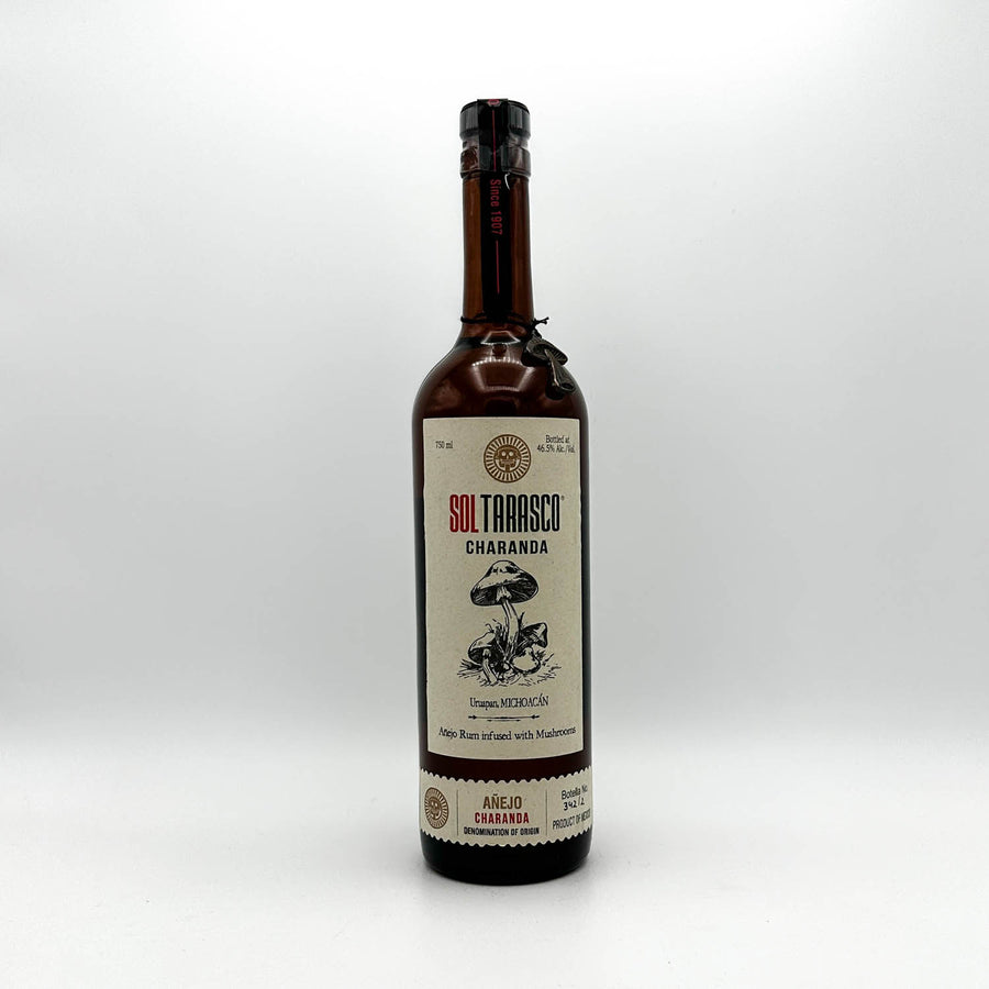 Bottle of Sol Tarasco Charanda on a white background