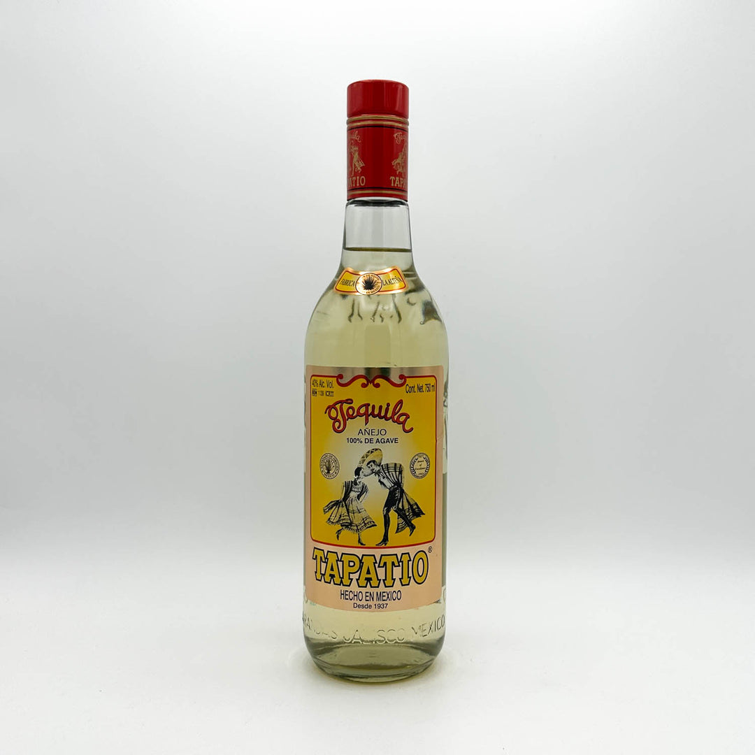 Bottle of Tapatio tequila on a white background