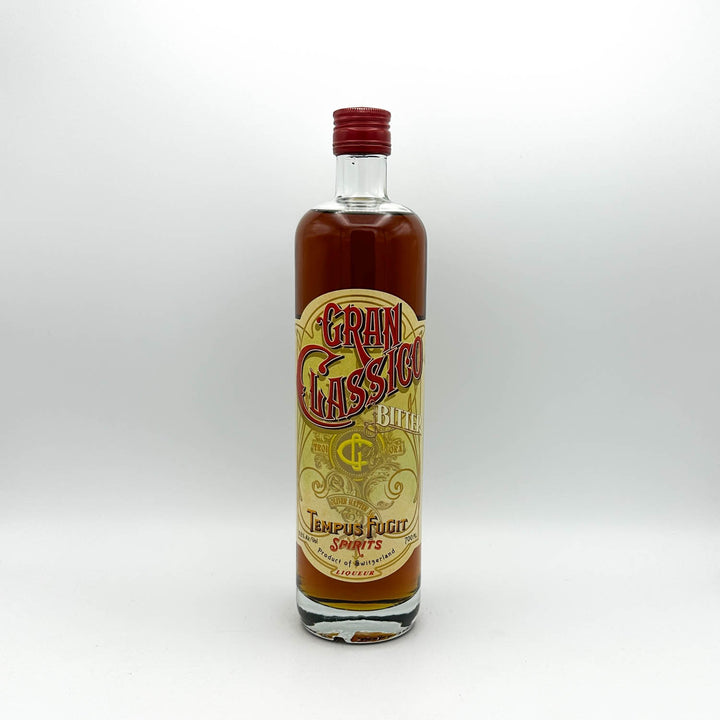 Bottle of Gran Classic Brandy on a white background