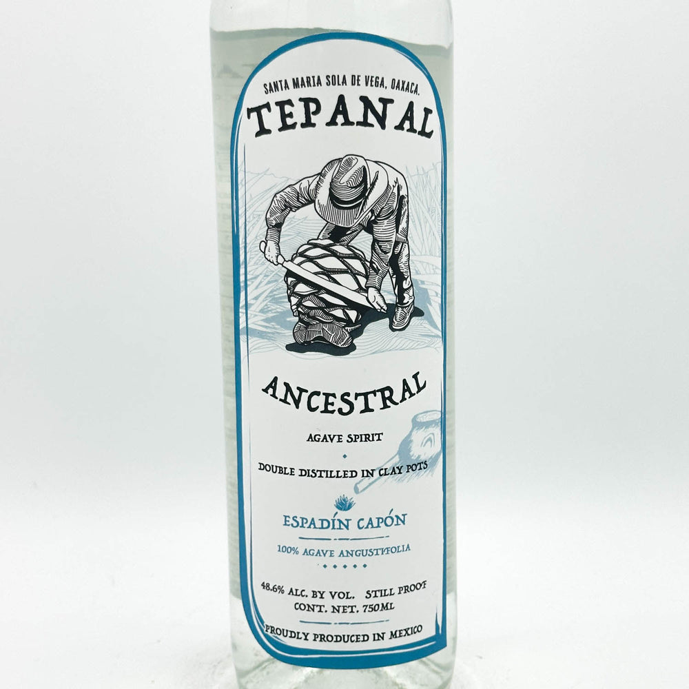 Tepanal Ancestral agave spirit bottle on a white background