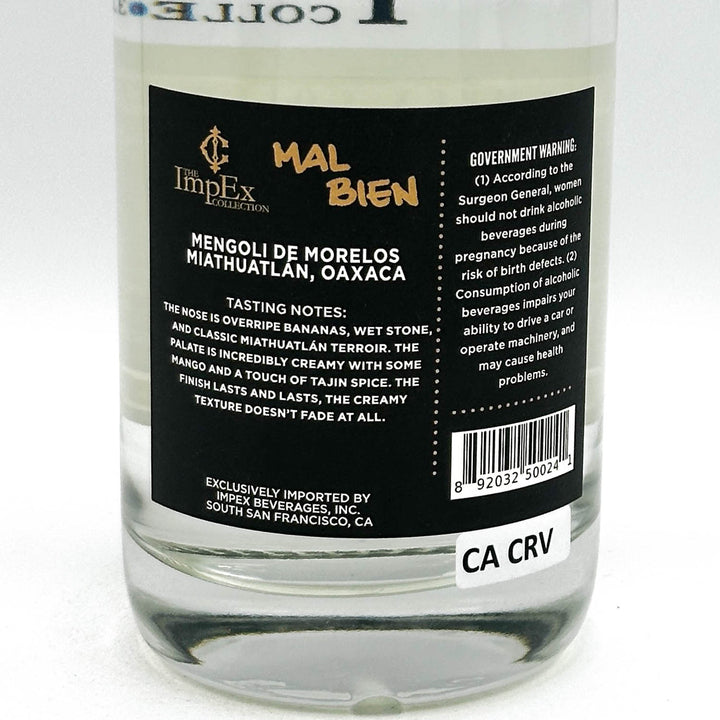 Bottle label with text and branding on a white background