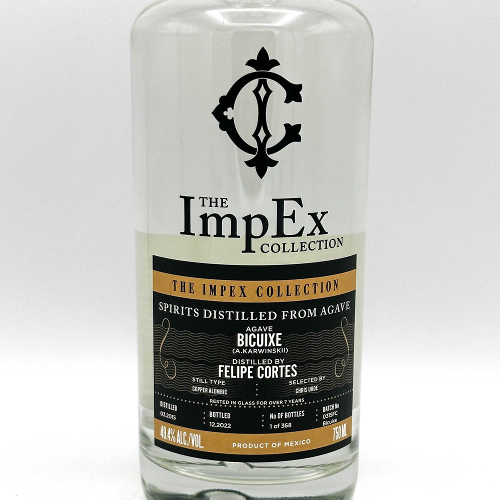 Bottle of The ImpEx Collection agave spirit with a white background