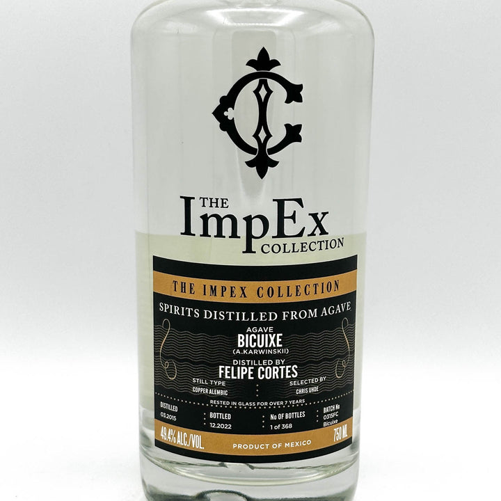 Bottle of The ImpEx Collection agave spirit with a white background
