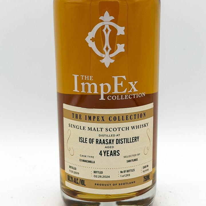 Bottle of The ImpEx Collection single malt Scotch whisky on a white background