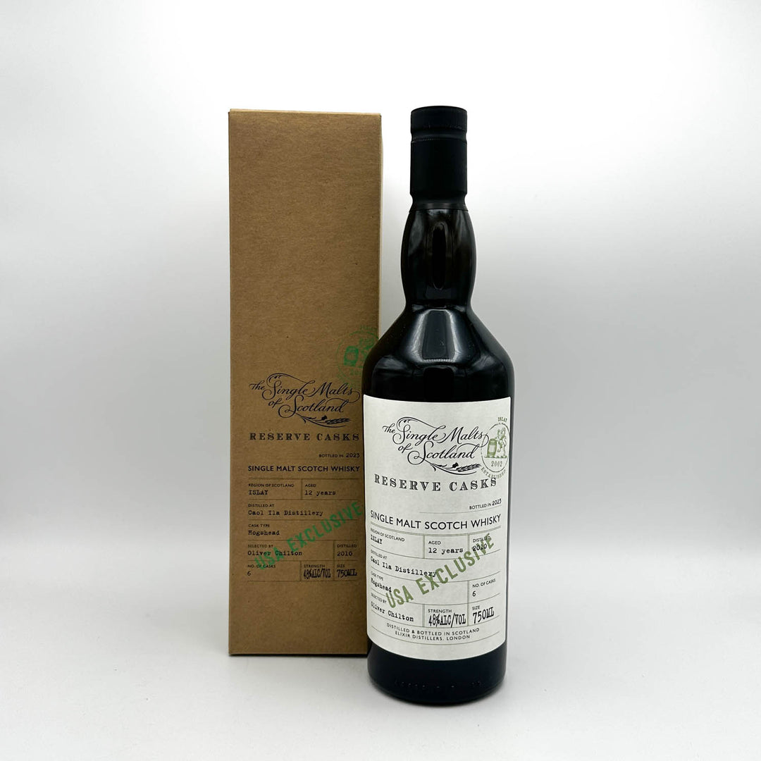 Bottle of Single Malt Scotch Whisky with a cardboard box on a white background
