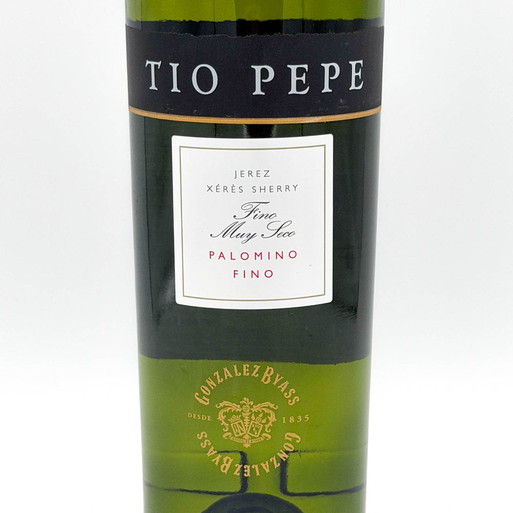 Tio Pepe sherry bottle on a white background