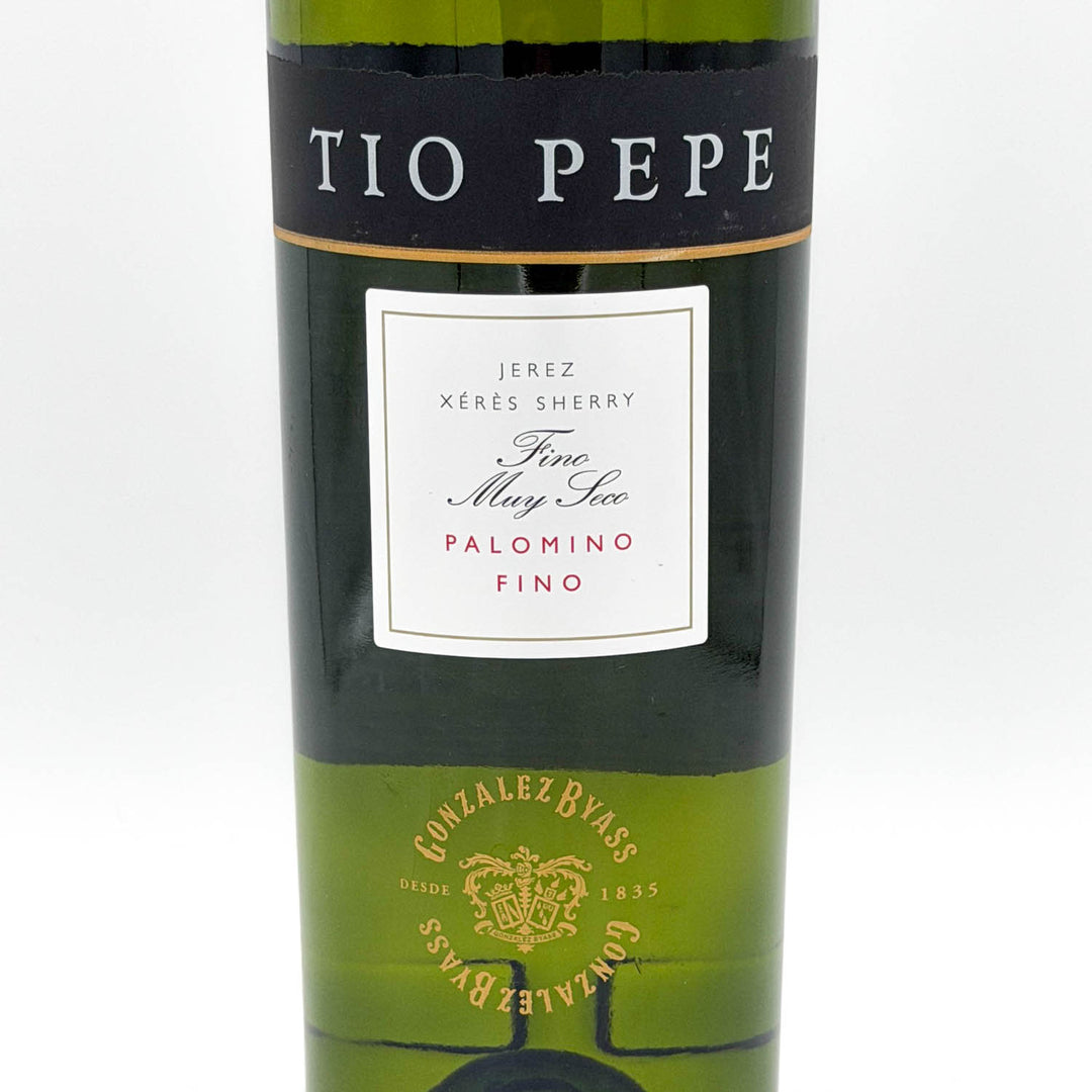 Tio Pepe sherry bottle on a white background