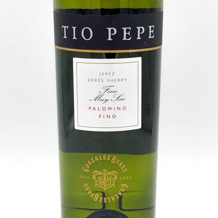 Tio Pepe sherry bottle on a white background