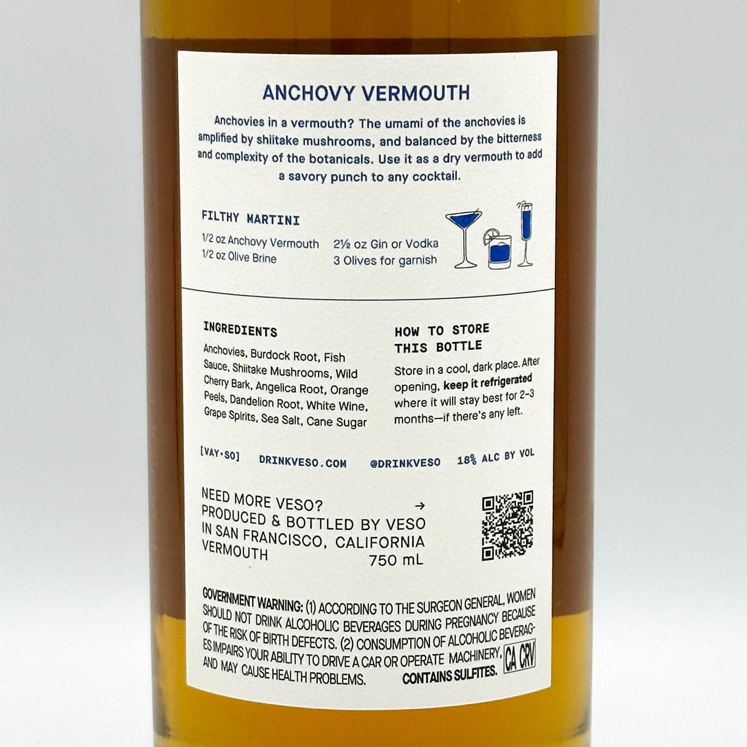 Veso Anchovy Vermouth – Prizefighter Bottle Shop