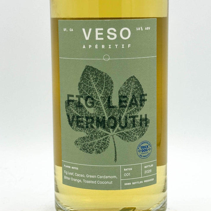Veso Aperitif bottle with green label on a white background