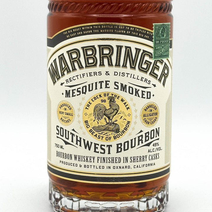 Warbringer Mesquite Smoked Southwest Bourbon bottle on a white background