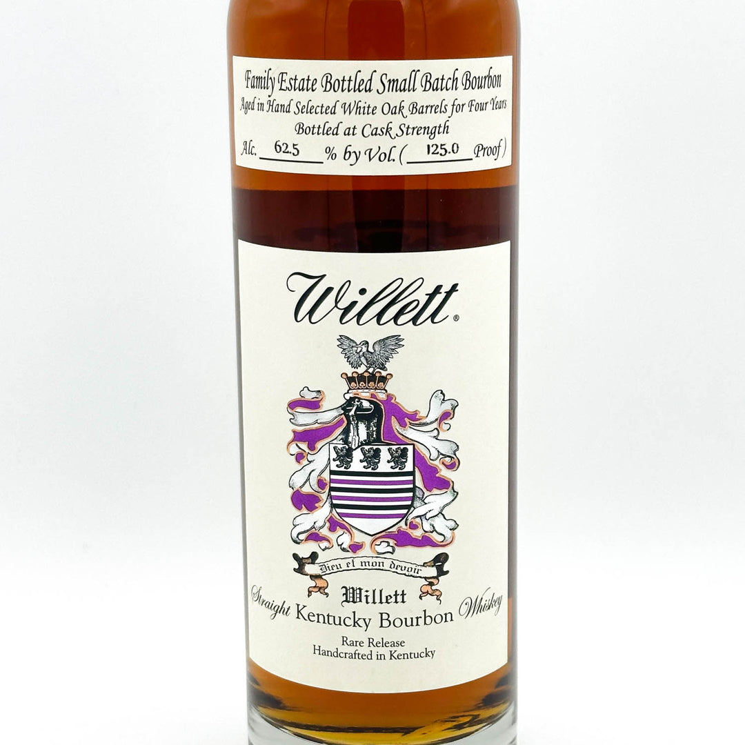 Willett Kentucky Bourbon Whiskey bottle with label on a white background